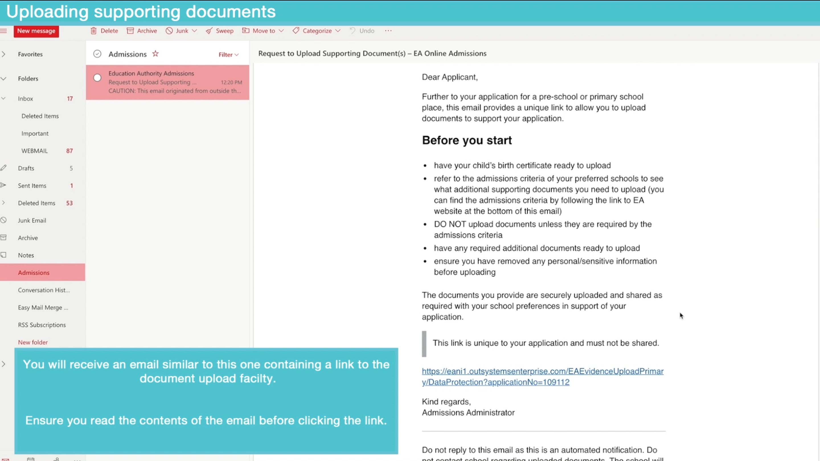 Uploading supporting documents via desktop video thumbnail